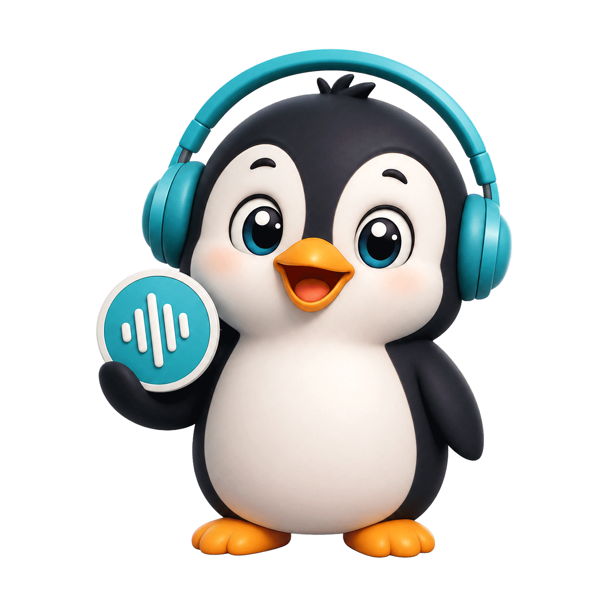 Pip the penguin waving hello