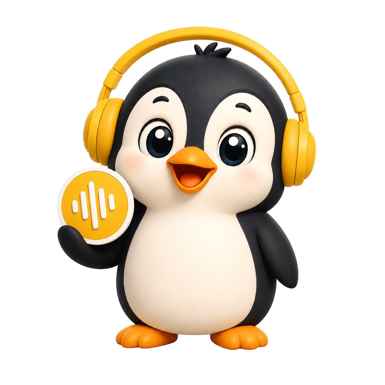 Pip the penguin waving hello